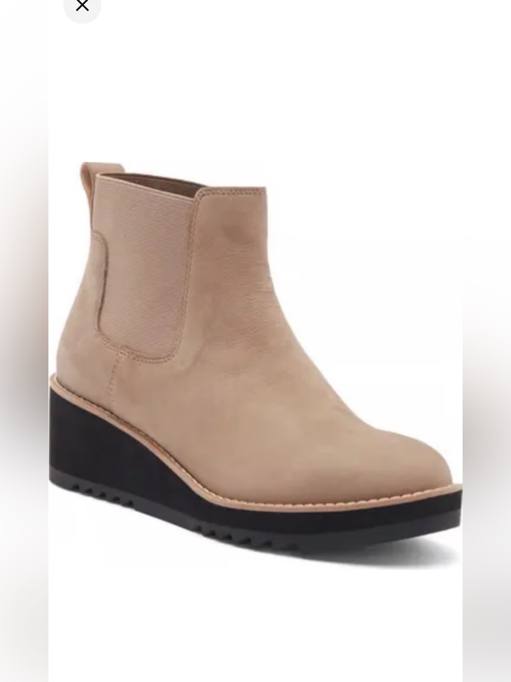 NIB Eileen Fisher Lilou Falcon Nubuck Wedge Chelsea Boot 11M